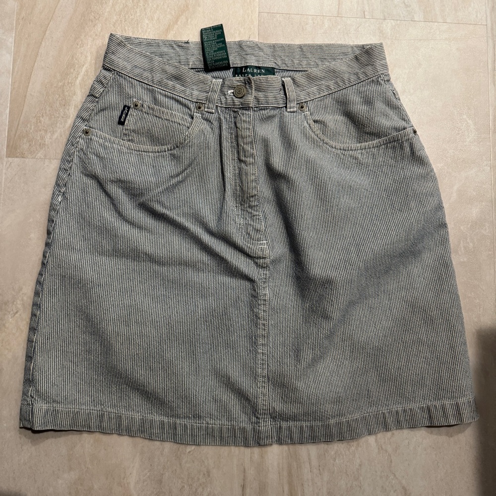 Ralph Lauren seersucker railroad Stripe Pencil a line Skirt